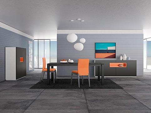 Design Salle a Manger Orange