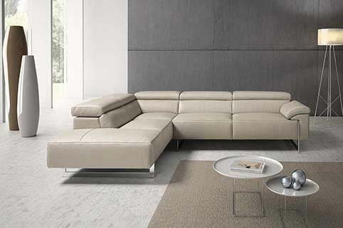 Canape Angle Cuir Moderne Creme 2