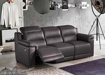 Canape Droit Cuir Classique Relax Noir