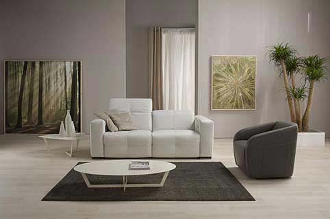 Salon Canape Modern Droit Blanc 2