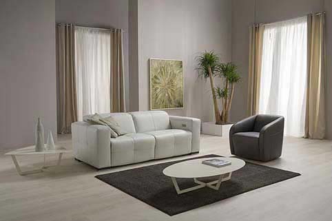 Salon Canape Modern Droit Blanc