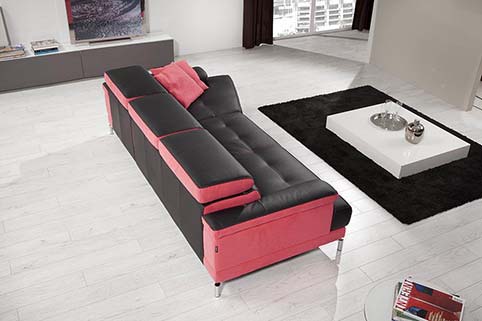 Canape Droit Design Fibre Rouge 2