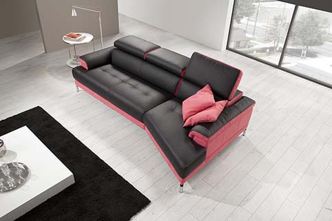 Canape Droit Design Fibre Rouge 3